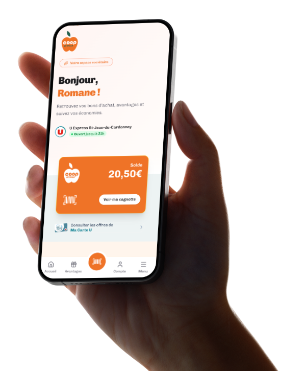 Aperçu de l'application Coop et Vous sur smartphone